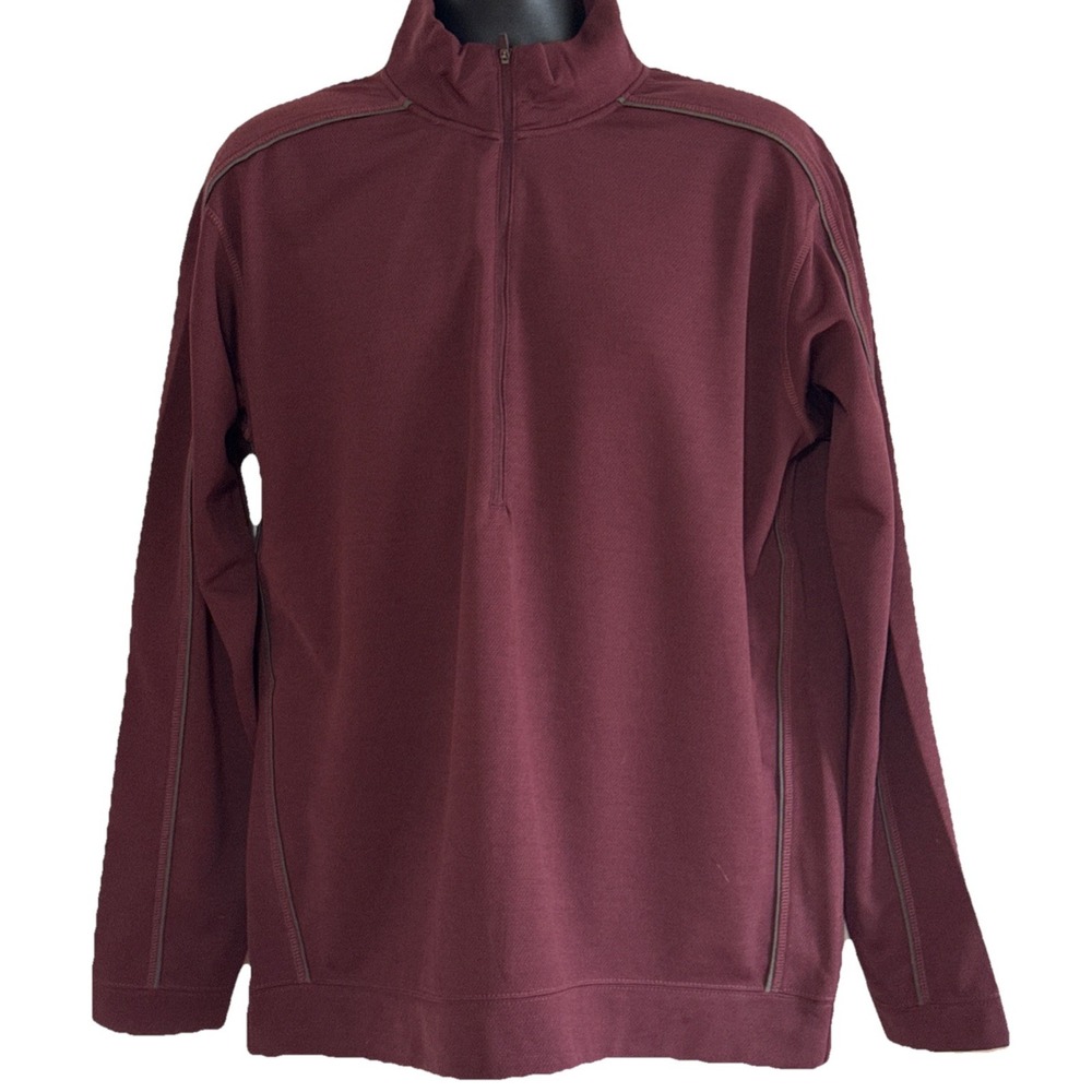 Ouray Sportswear 1/2 Zip Men's Burgundy Lined NWT Jacket Sz L Tech Fleece - Picture 1 of 10